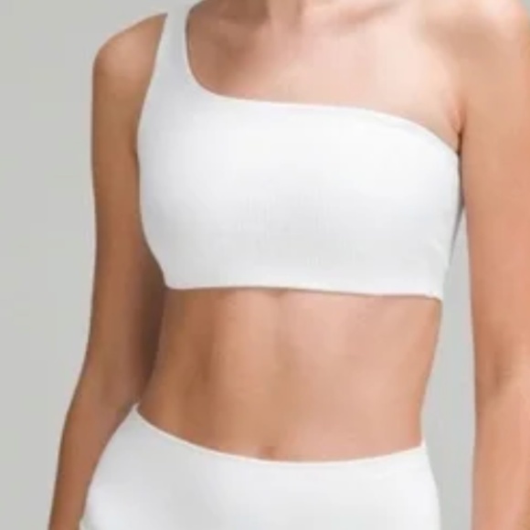 Lululemon Ribbed Nulu Asymmetrical Yoga Bra Light Support, Bone Size 2 - Picture 1 of 3